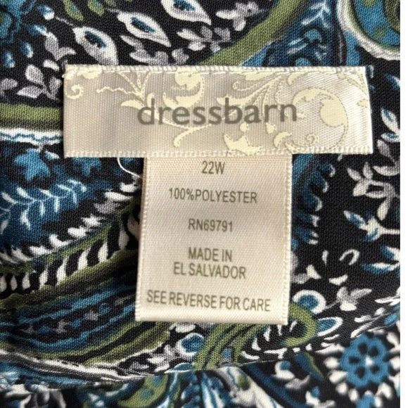 Womens 22W Paisley Midi Skirt Blue Green Black A-Line Flare Bohemian Y2K - Picture 4 of 7